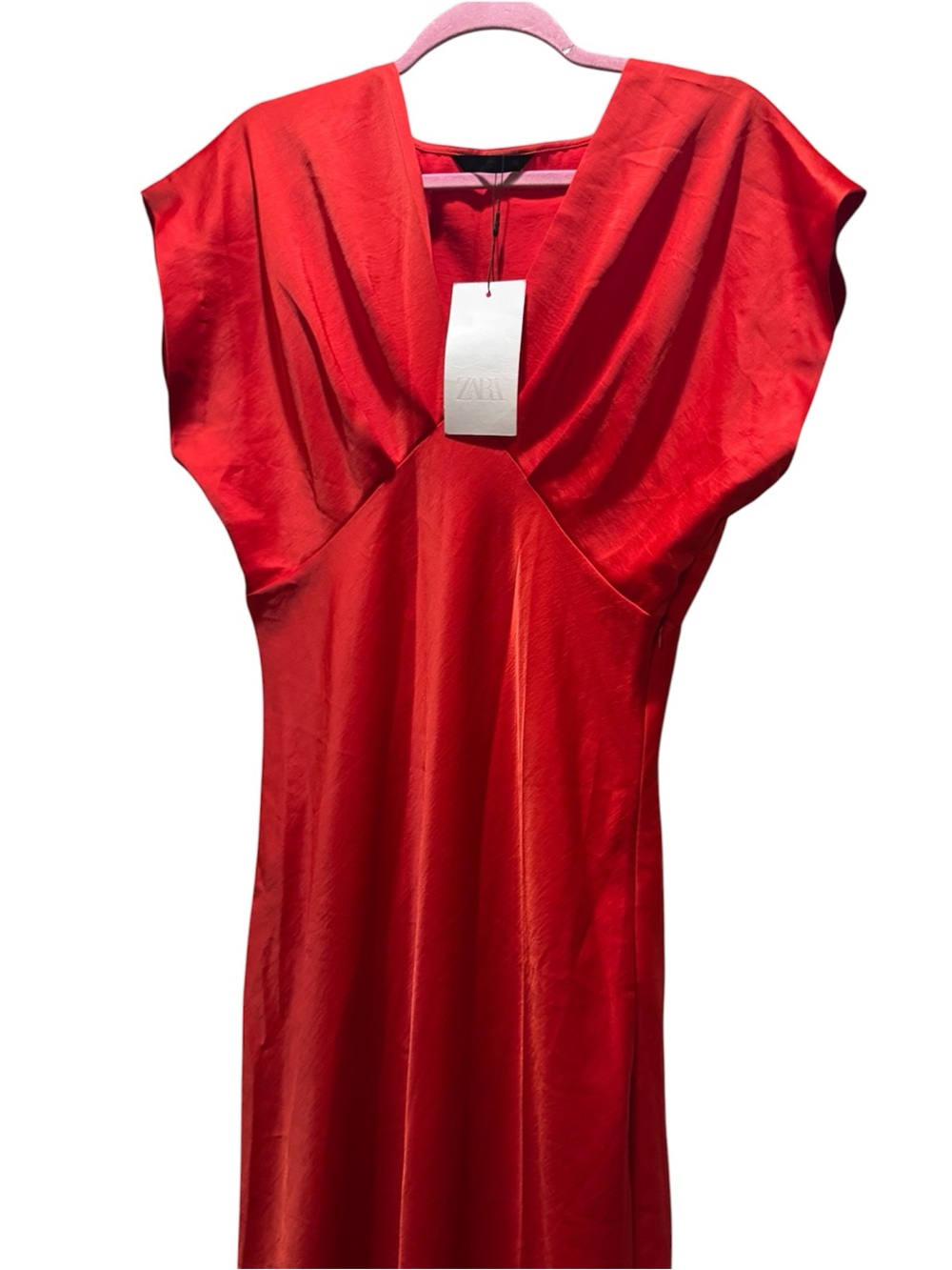 Zara Satin Red Dress NWT - Picture 11 of 11